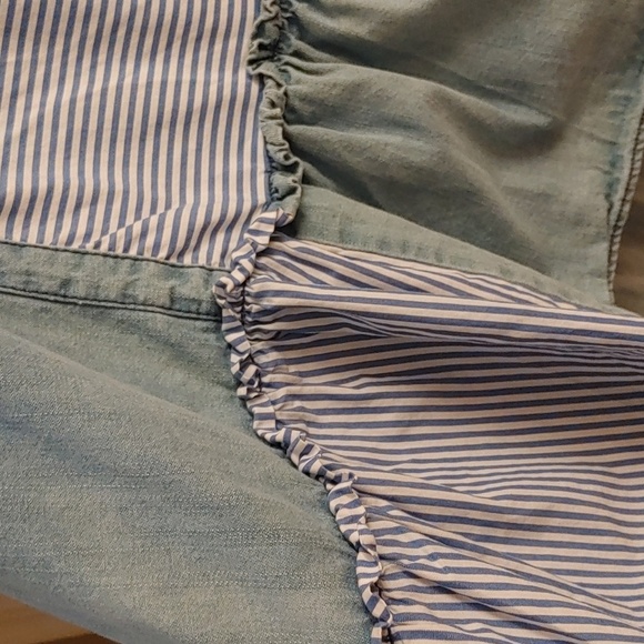 Free People Keegan High Low Denim Cotton Patchwork/Tunic Dress Size Small - Picture 7 of 13